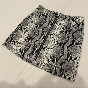 Snakeskin Print Mini Skirt